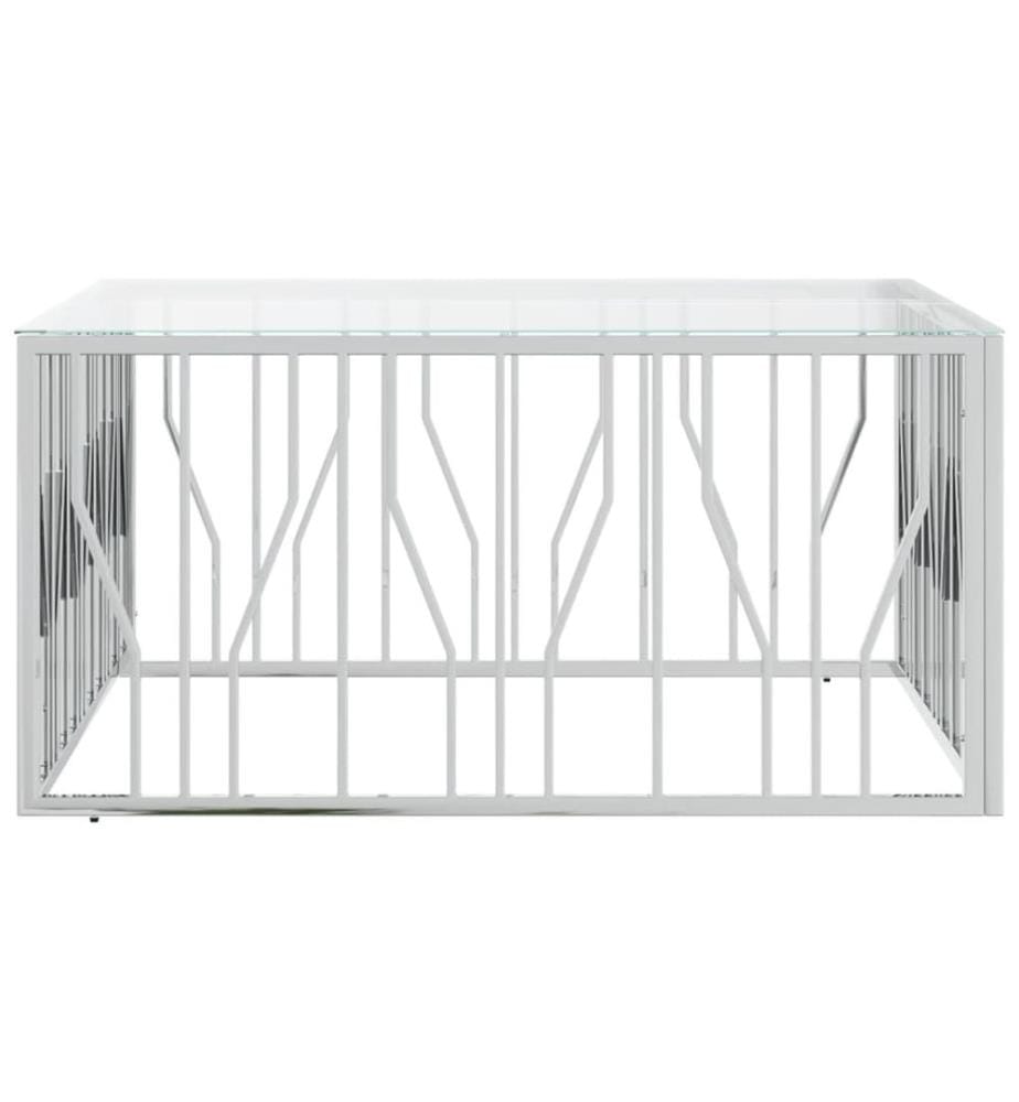 Couchtisch 100x100x50 cm Edelstahl und Glas