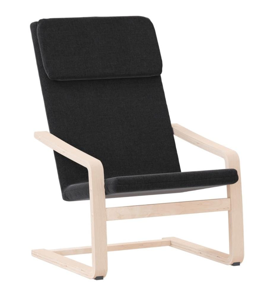 Chaise de relaxation Noir Tissu