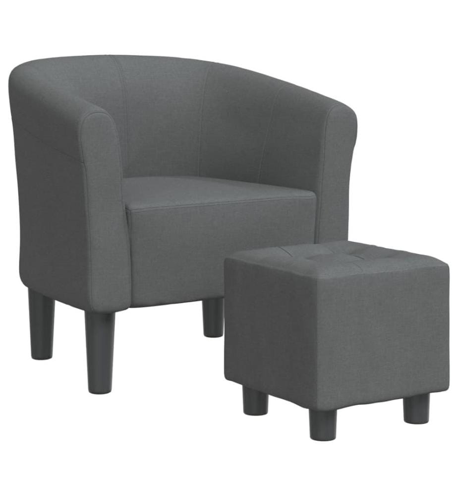 Chaise cabriolet avec repose-pied gris foncé tissu