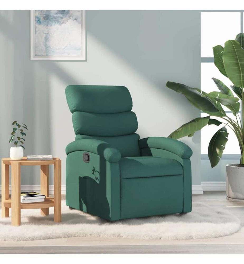 Fauteuil inclinable Vert foncé Tissu