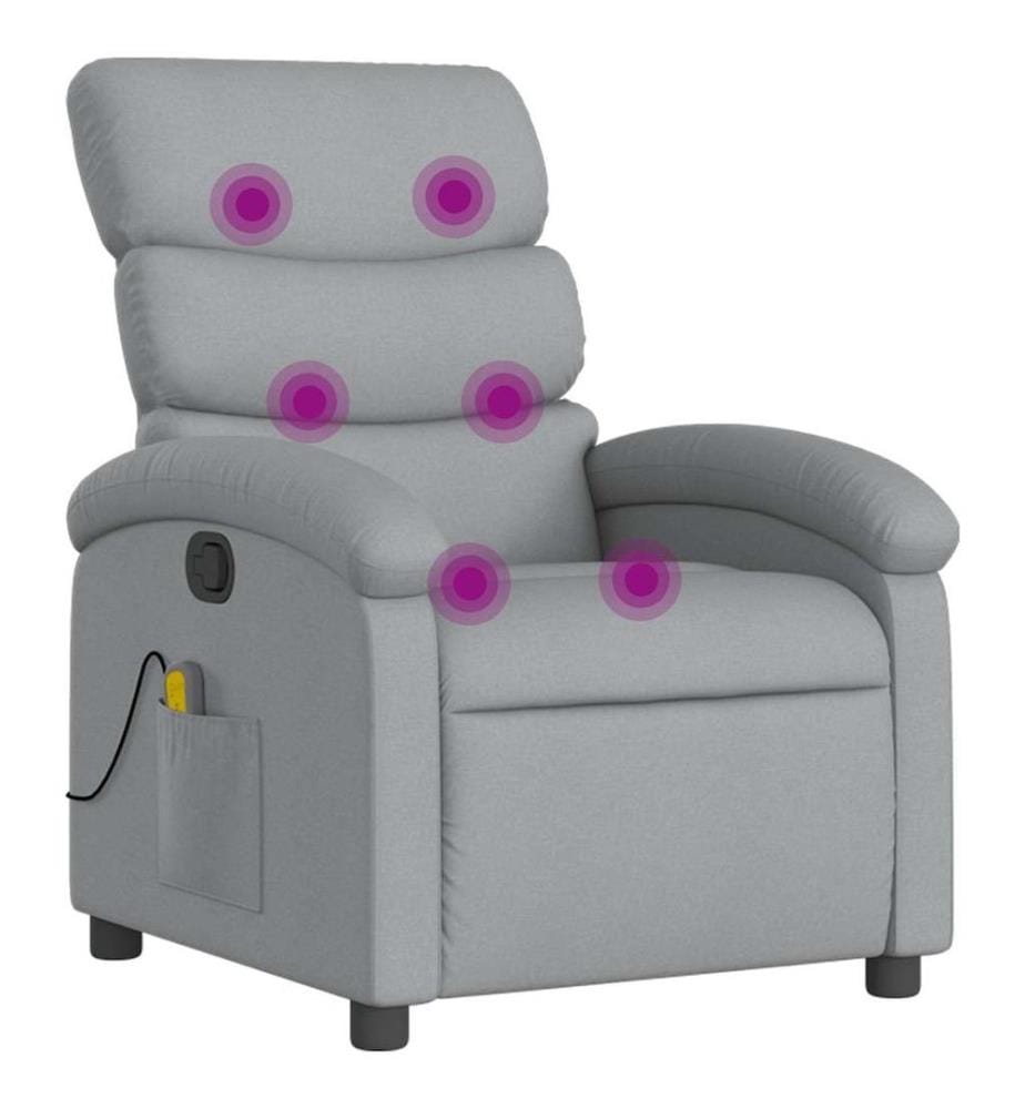 Massagesessel Hellgrau Stoff
