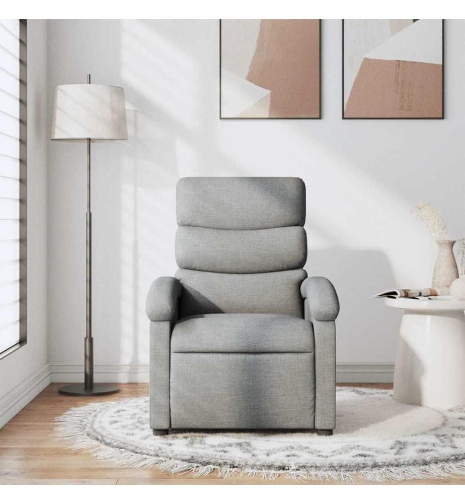 Massagesessel Hellgrau Stoff