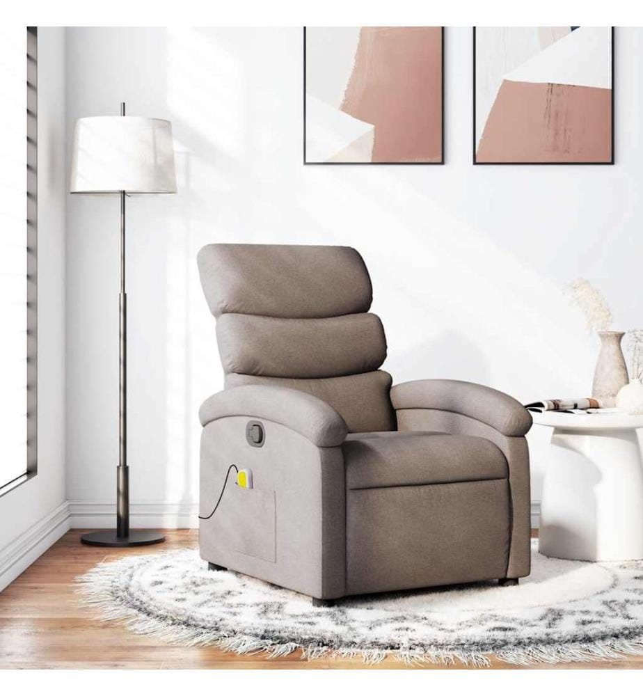 Massagesessel Taupe Stoff