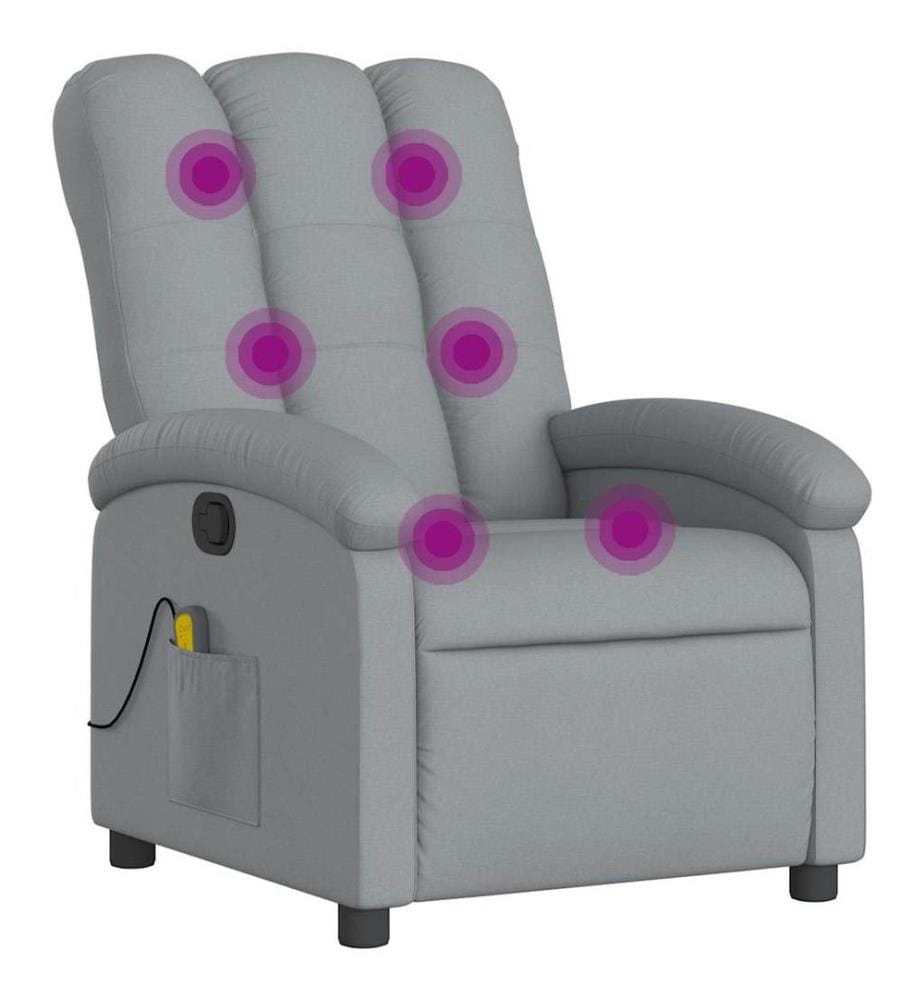 Massagesessel Hellgrau Stoff