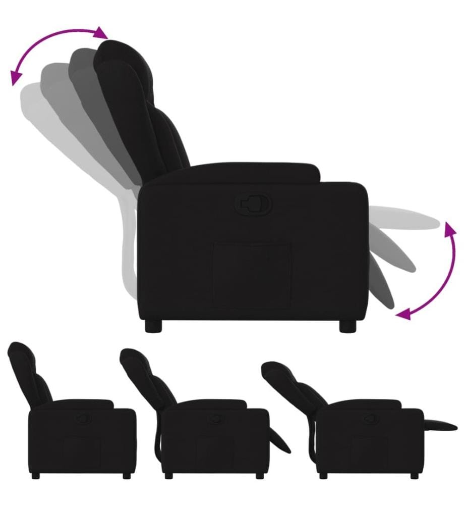 Fauteuil inclinable Noir Tissu