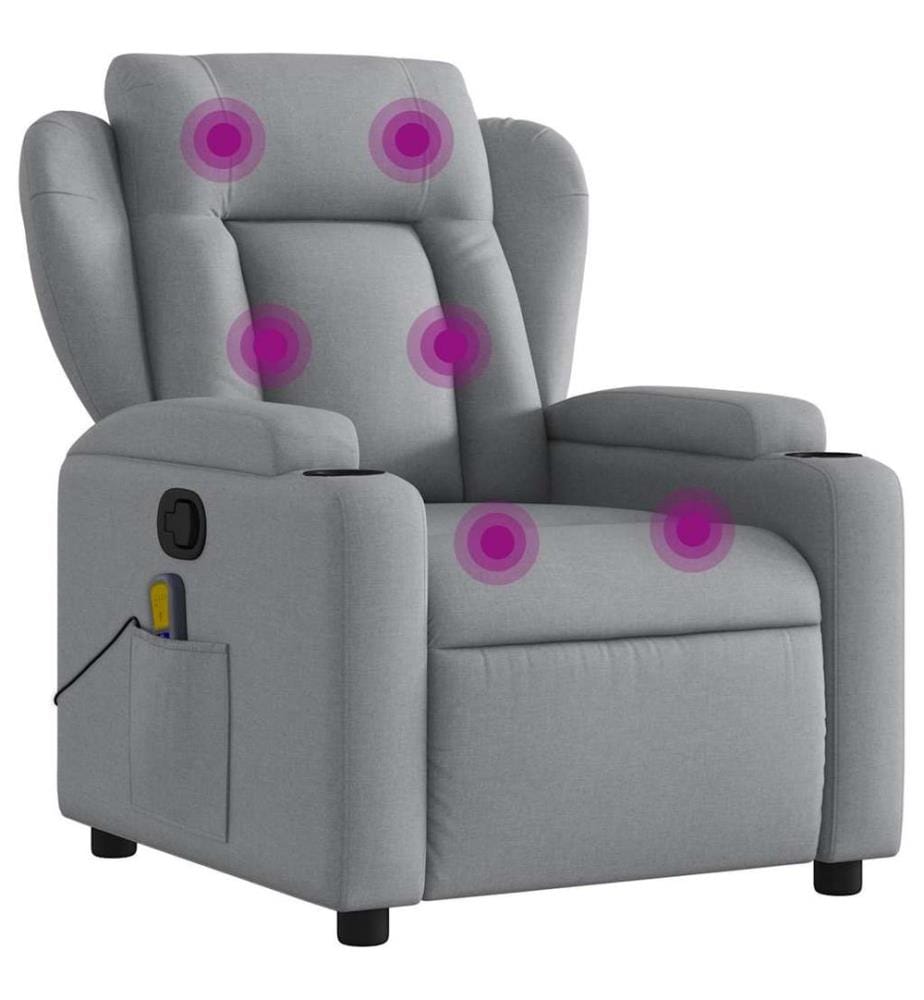 Massagesessel Hellgrau Stoff