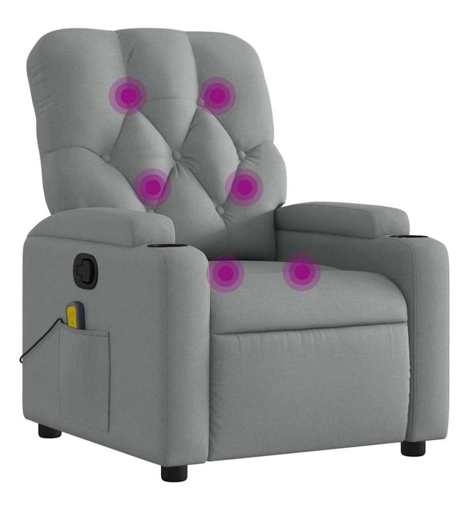 Massagesessel Hellgrau Stoff