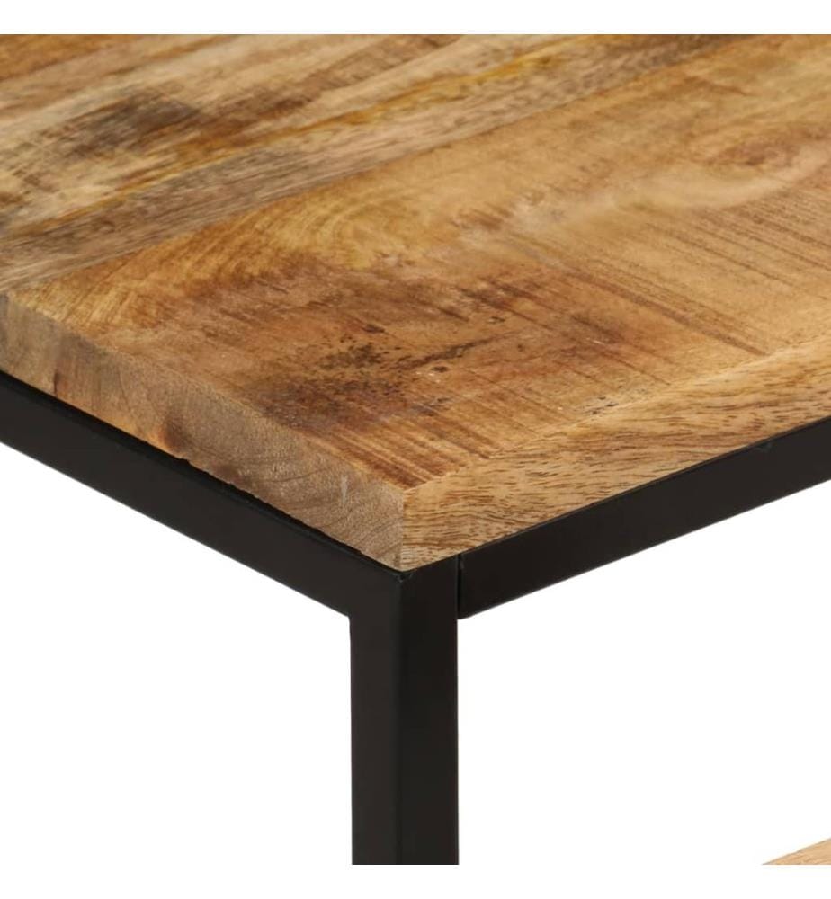 Tables basses gigognes 3pcs bois de manguier massif brut et fer