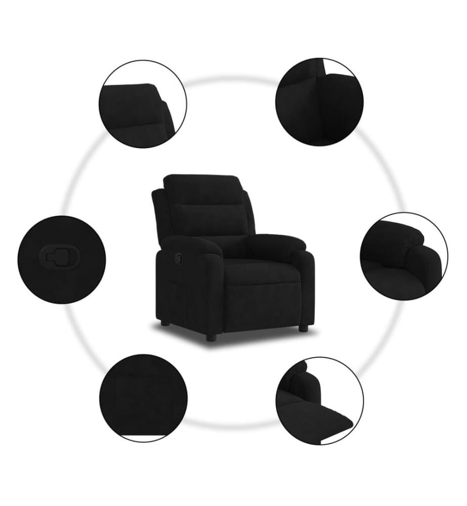 Fauteuil inclinable noir velours
