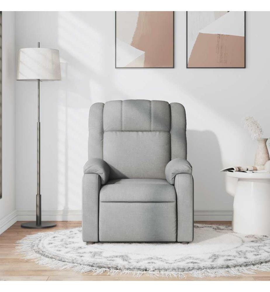 Fauteuil de massage inclinable Gris clair Tissu