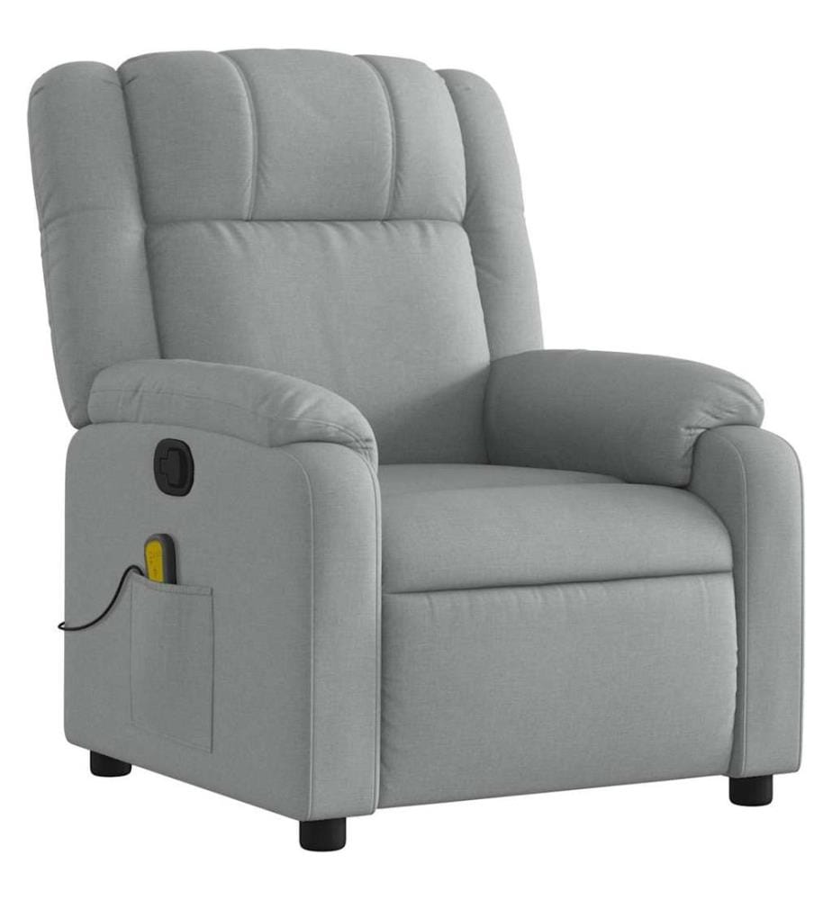 Fauteuil de massage inclinable Gris clair Tissu