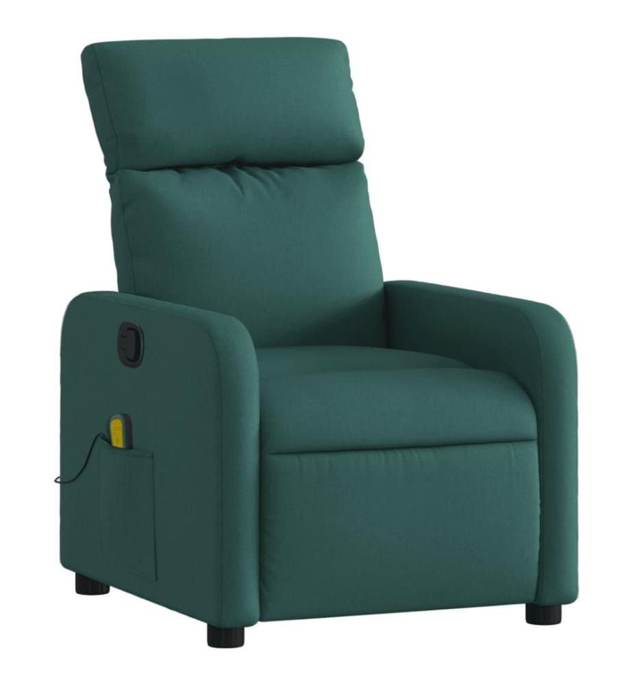 Fauteuil de massage inclinable Vert foncé Tissu