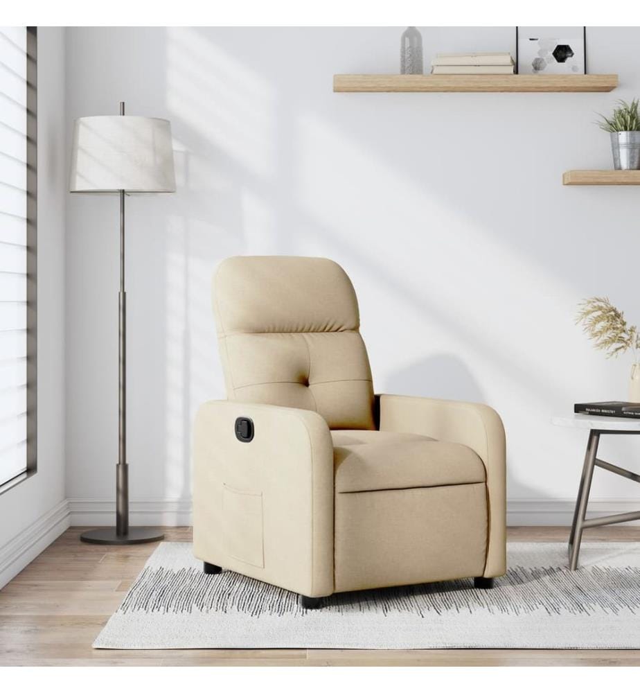 Fauteuil inclinable Crème Tissu