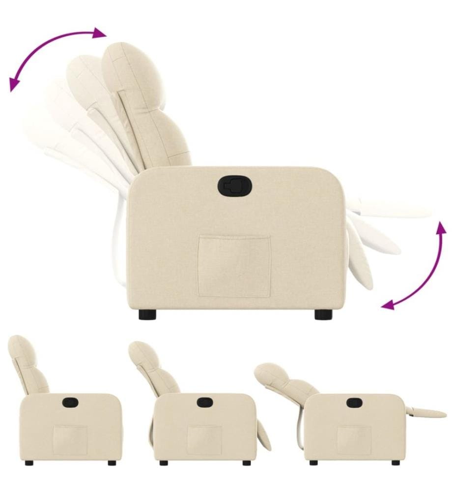 Fauteuil inclinable Crème Tissu