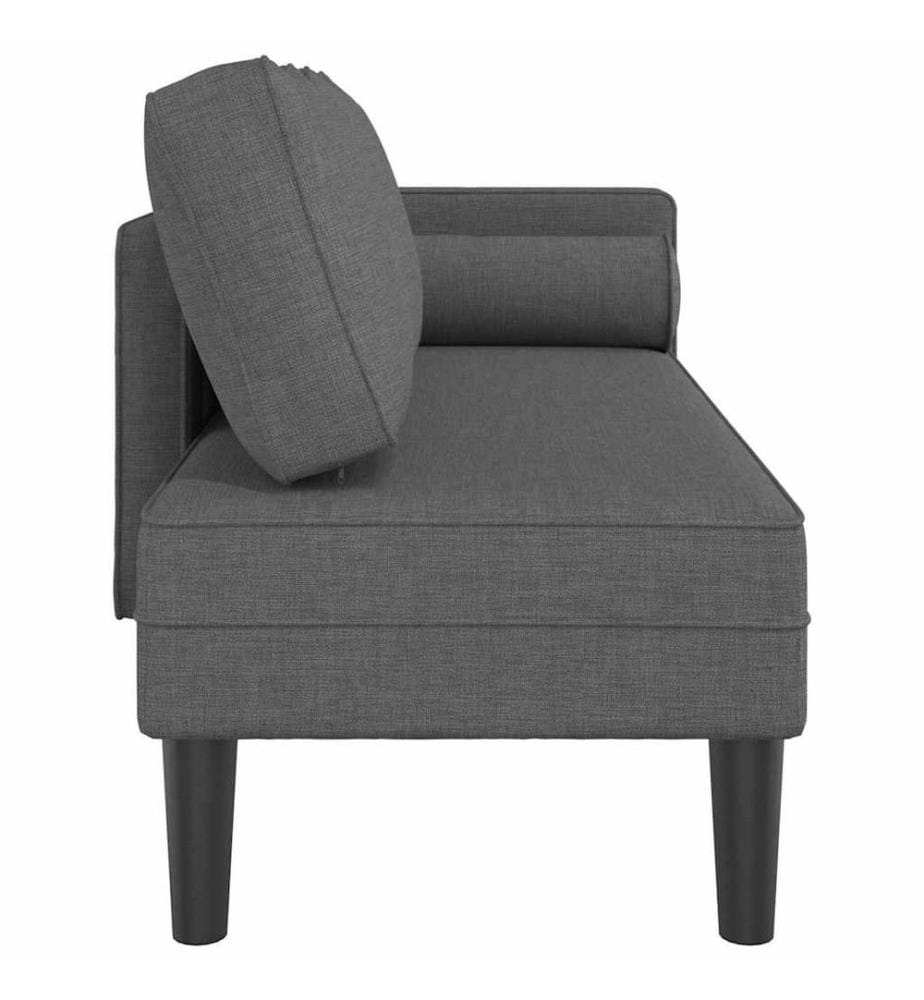 Chaiselongue mit Kissen Dunkelgrau Stoff