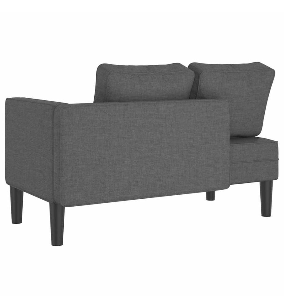 Chaiselongue mit Kissen Dunkelgrau Stoff