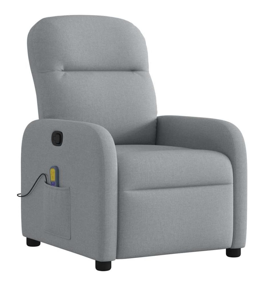 Massagesessel Hellgrau Stoff