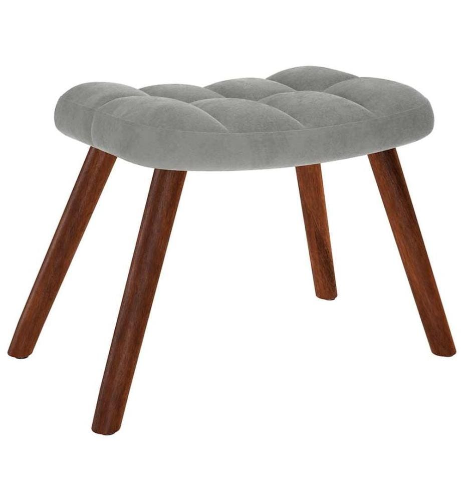 Fauteuil relax avec tabouret en velours gris clair