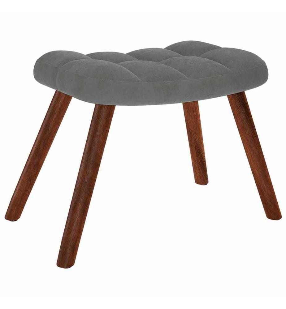 Fauteuil relax avec tabouret en velours gris foncé