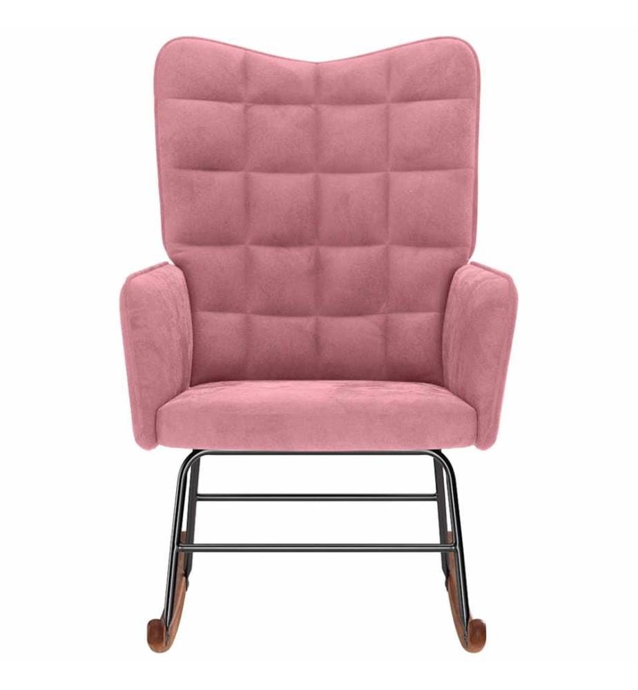 Chaise à bascule Rose Velours