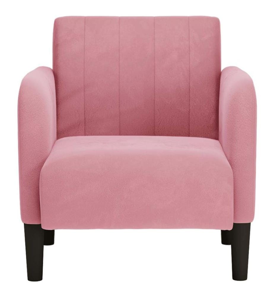 Fauteuil avec accoudoirs rose 54 cm velours