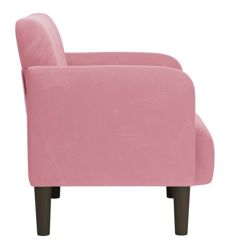Fauteuil avec accoudoirs rose 54 cm velours