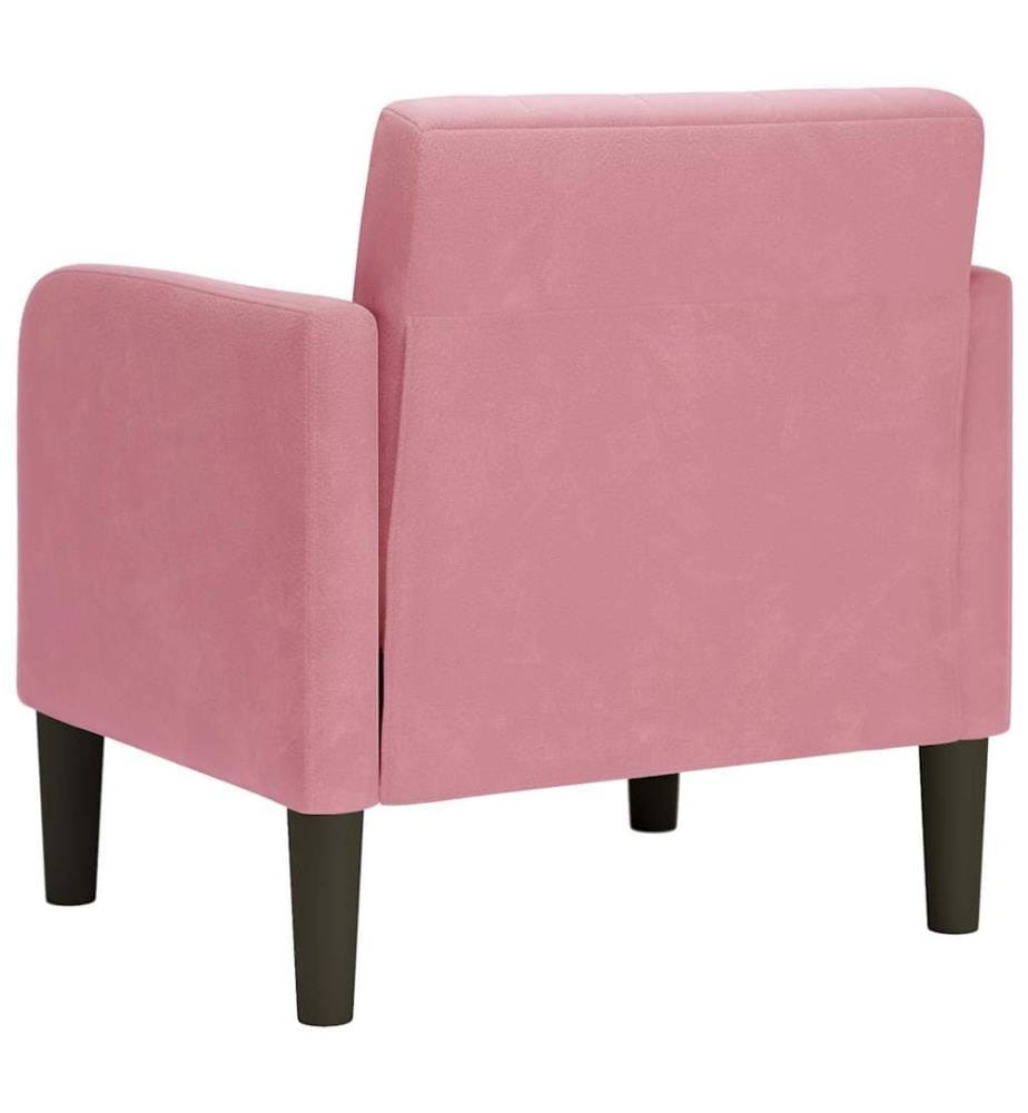 Fauteuil avec accoudoirs rose 54 cm velours