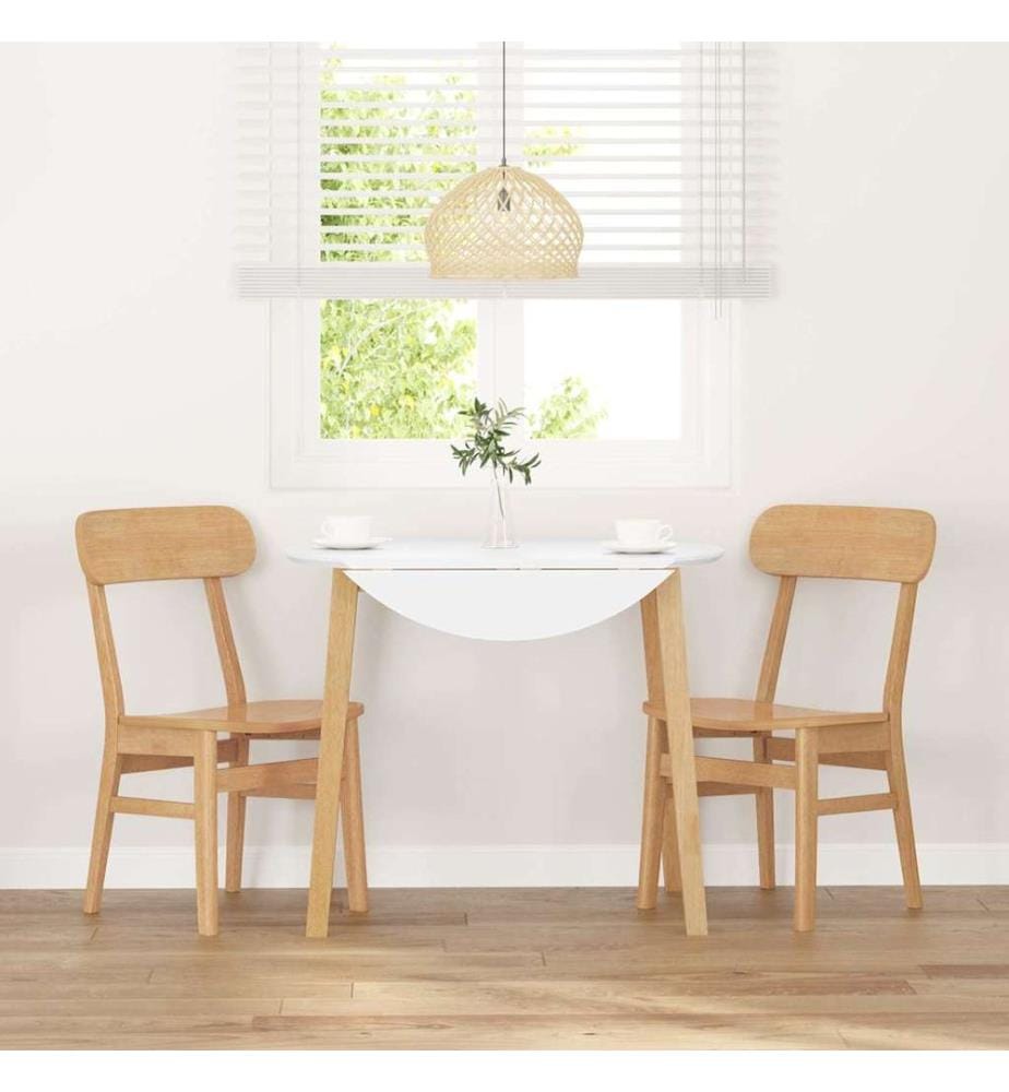 Chaises à manger 2 pcs bois massif caoutchouc