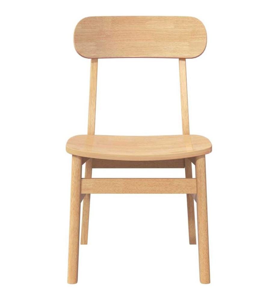 Chaises à manger 2 pcs bois massif caoutchouc