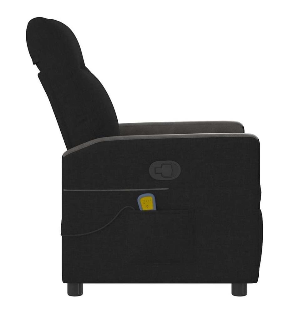 Fauteuil de massage inclinable Noir Tissu