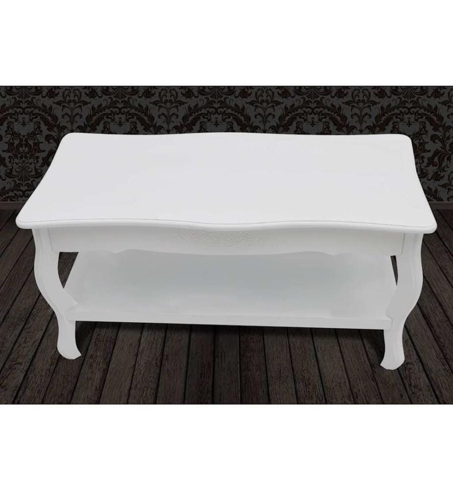 Couchtisch mit Ablage MDF Weiss