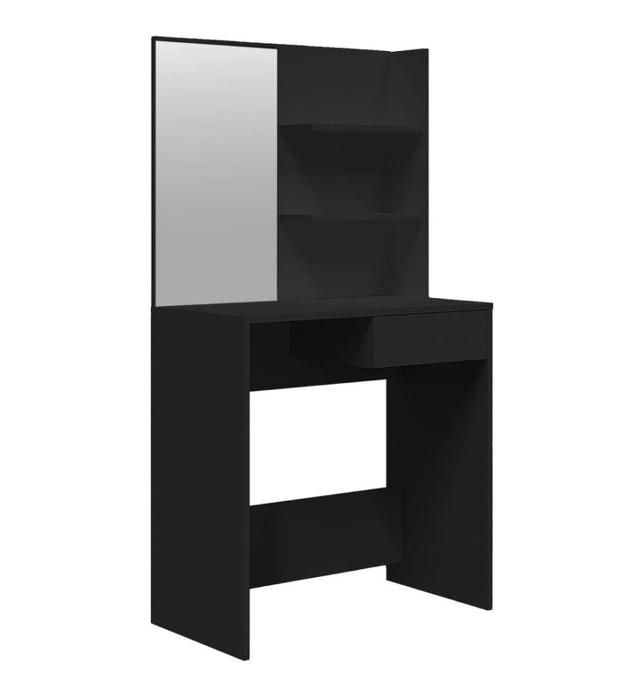 Coiffeuse avec miroir noir 74,5x40x141 cm