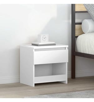 Tables de chevet 2pcs Blanc brillant 40x30x39cm Bois ingénierie