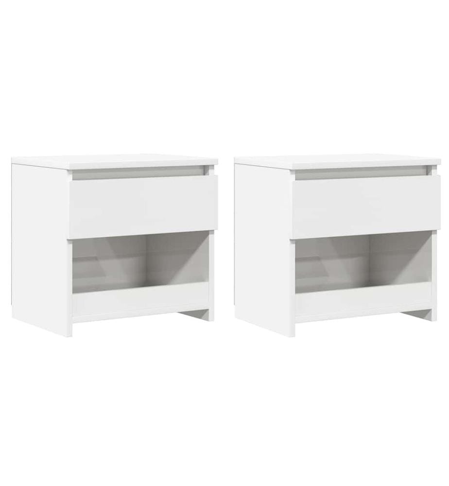 Nachttische 2 Stk. Hochglanz-Weiss 40x30x39 cm Holzwerkstoff