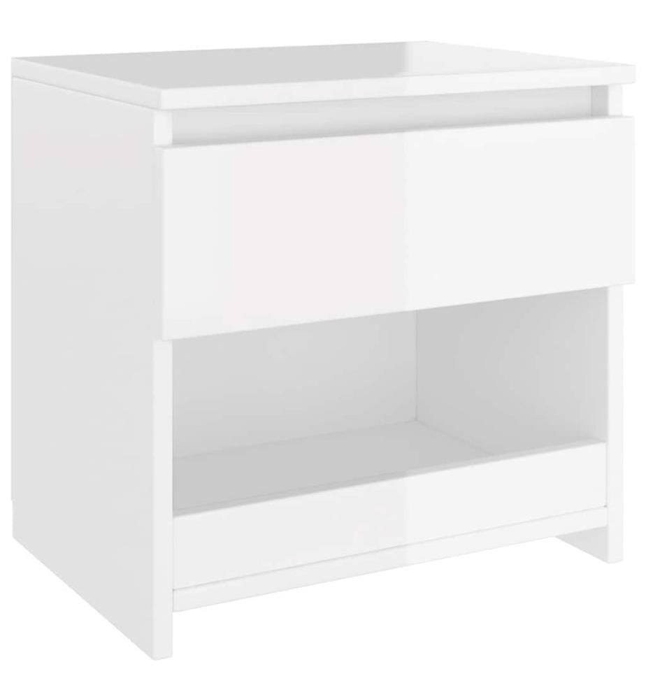 Nachttische 2 Stk. Hochglanz-Weiss 40x30x39 cm Holzwerkstoff