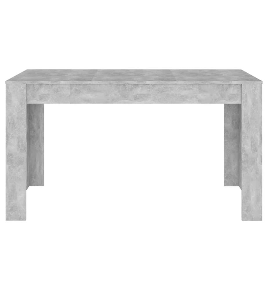 Table à manger Gris béton 140x74,5x76 cm Bois d'ingénierie