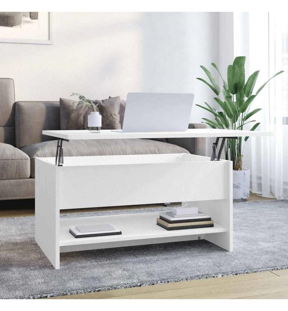 Couchtisch Weiss 80x50x40 cm Holzwerkstoff