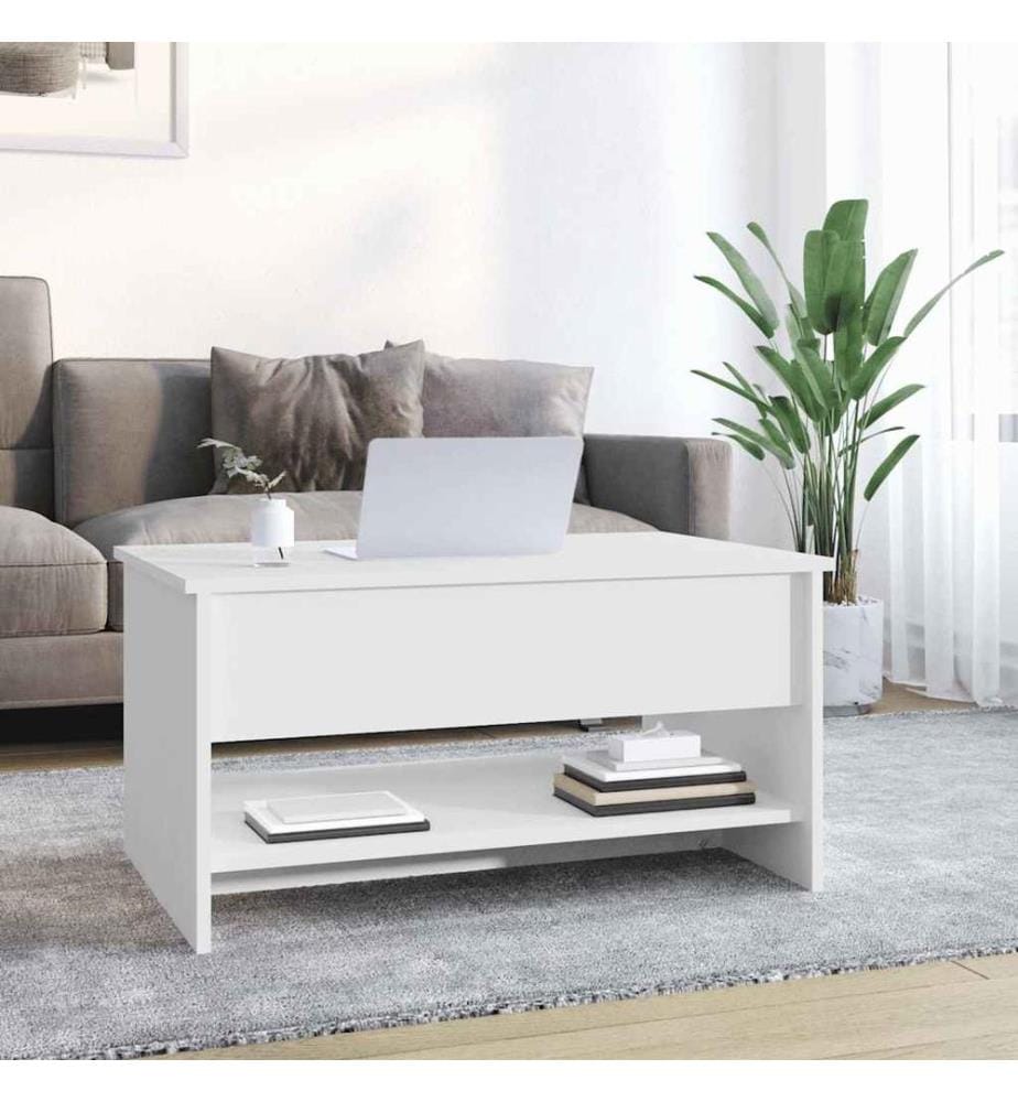 Couchtisch Weiss 80x50x40 cm Holzwerkstoff