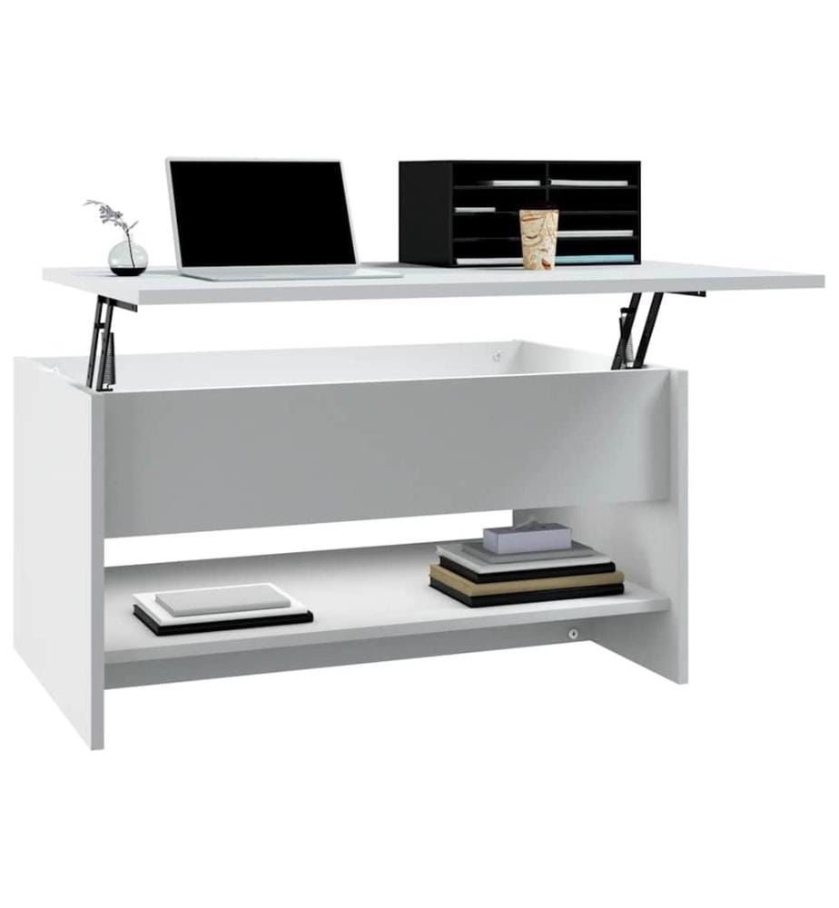 Couchtisch Weiss 80x50x40 cm Holzwerkstoff