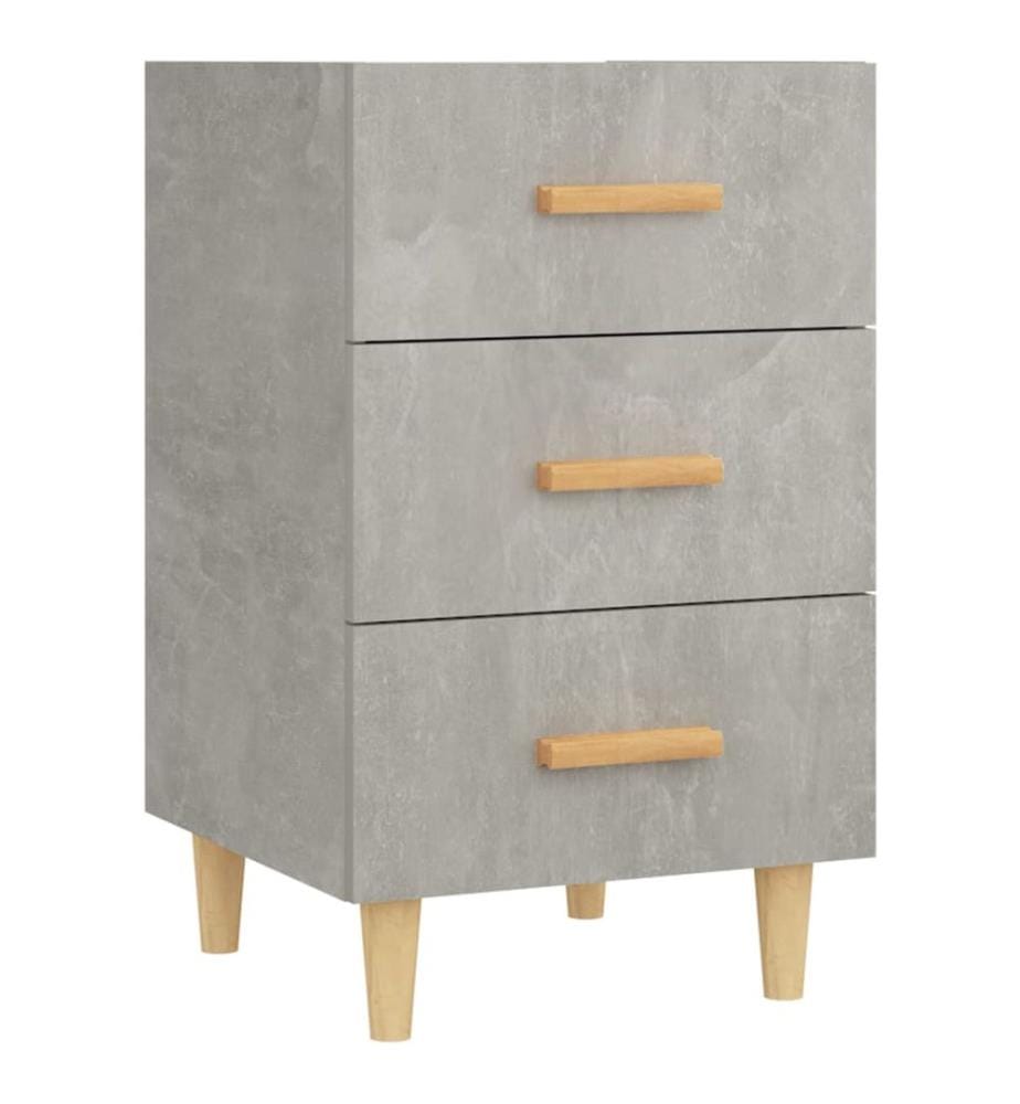 Table de chevet gris béton 40x40x66 cm bois d'ingénierie