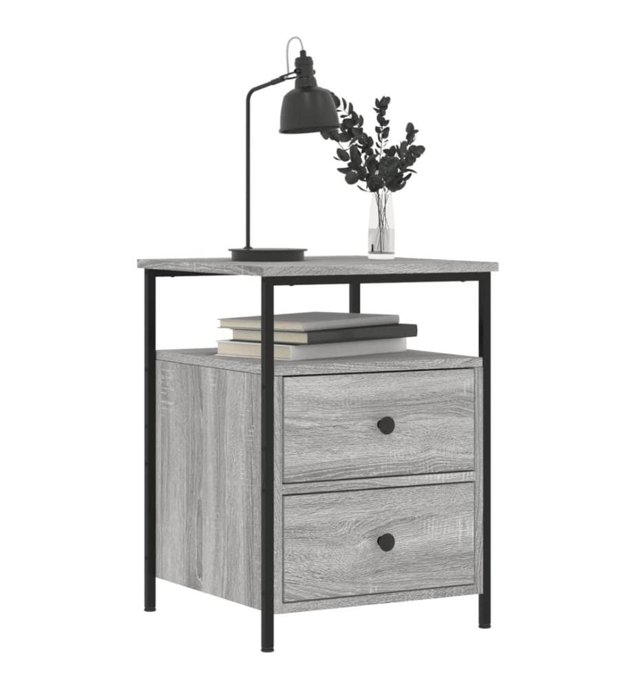 Nachttische 2 Stk. Grau Sonoma 44x45x60 cm Holzwerkstoff