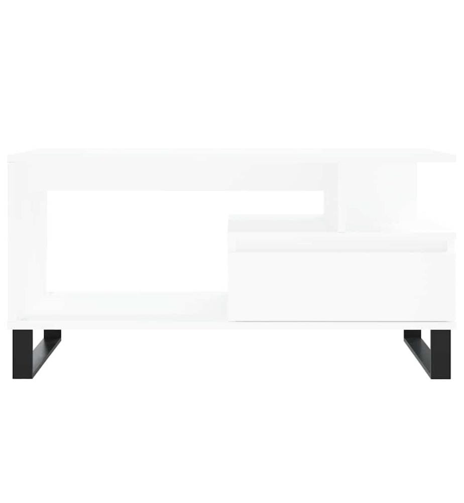 Table basse Blanc 90x49x45 cm Bois d'ingénierie