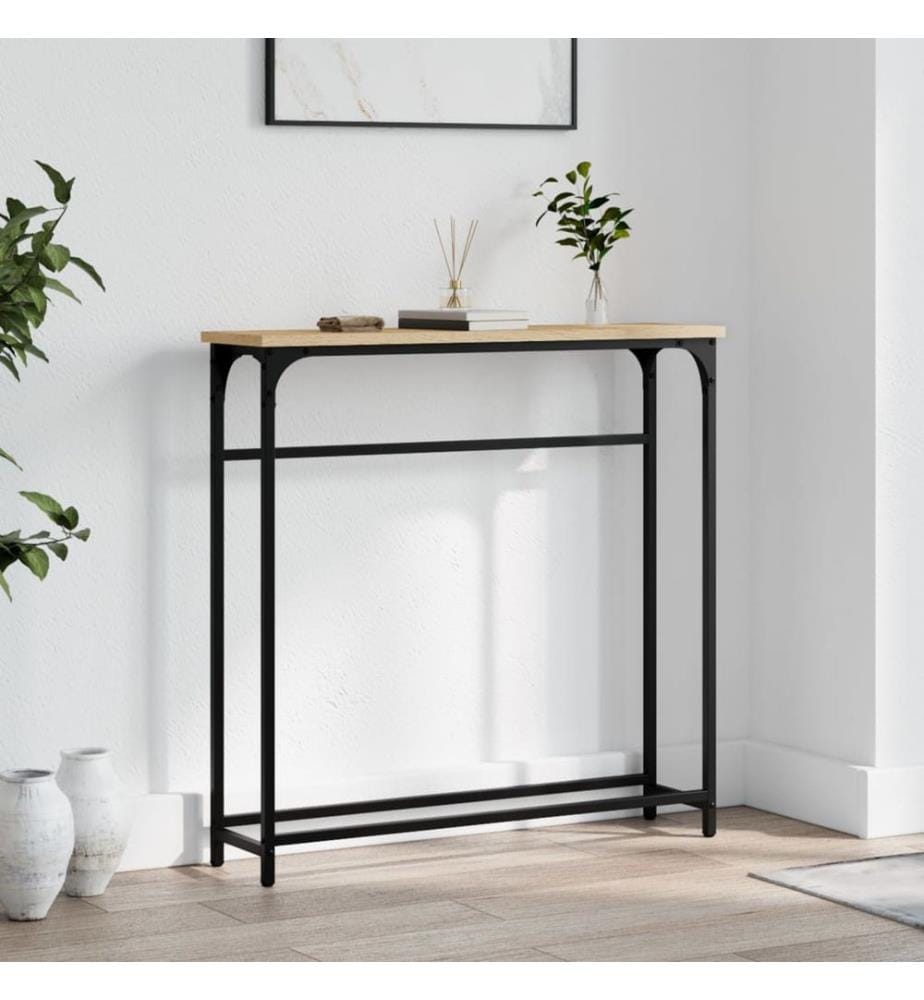Table console Chêne Sonoma 75x19,5x75 cm Bois d'ingénierie
