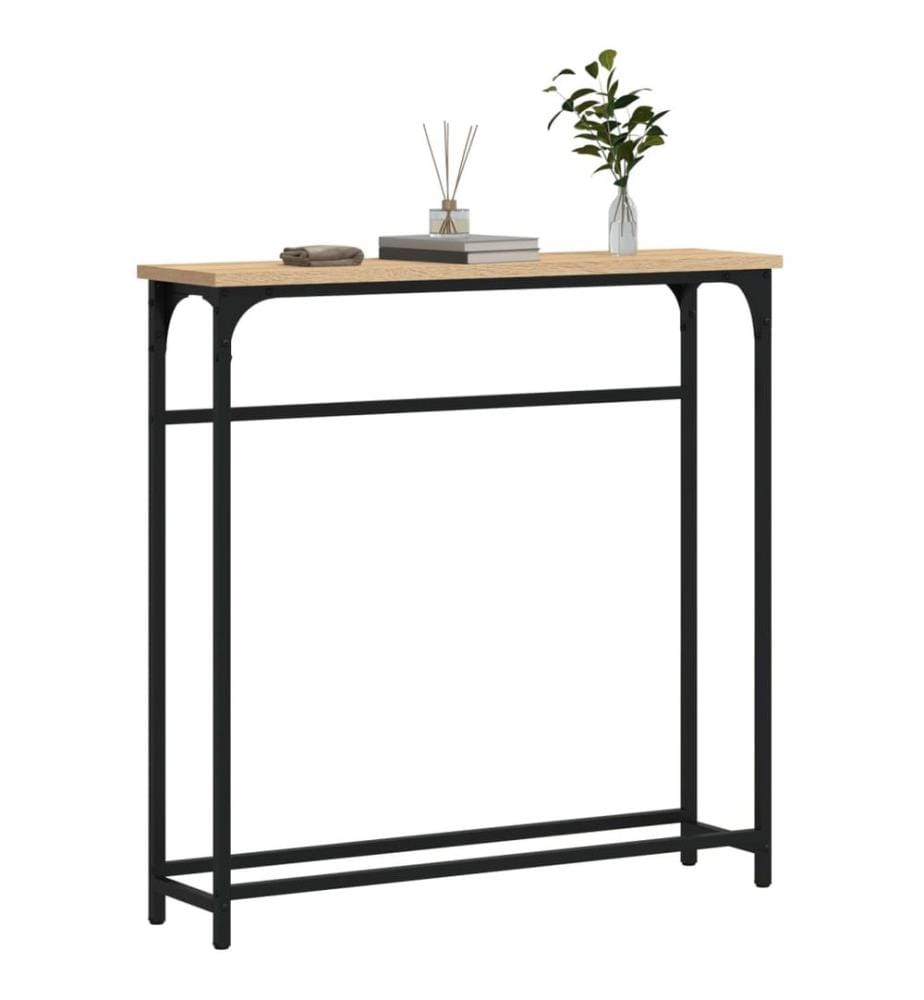 Table console Chêne Sonoma 75x19,5x75 cm Bois d'ingénierie