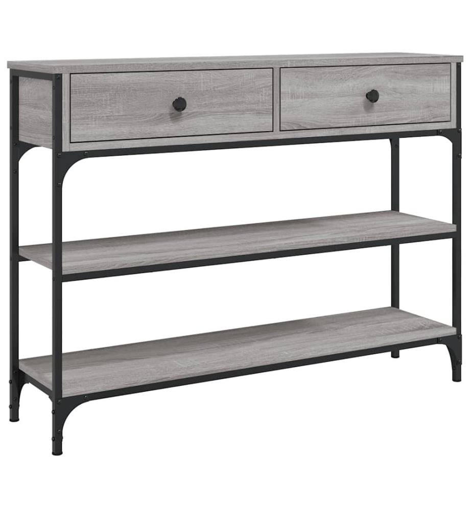 Table console sonoma gris 100x25x75 cm bois d'ingénierie