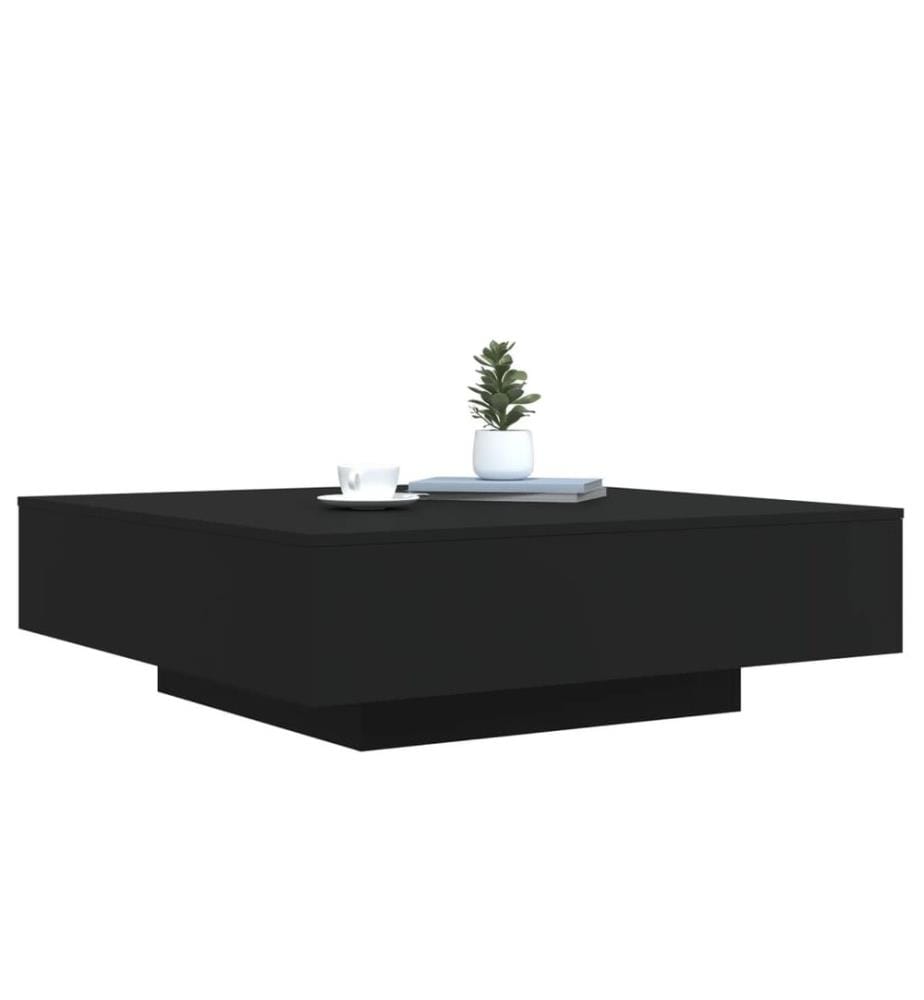 Couchtisch mit LED-Leuchten Schwarz 100x100x31 cm