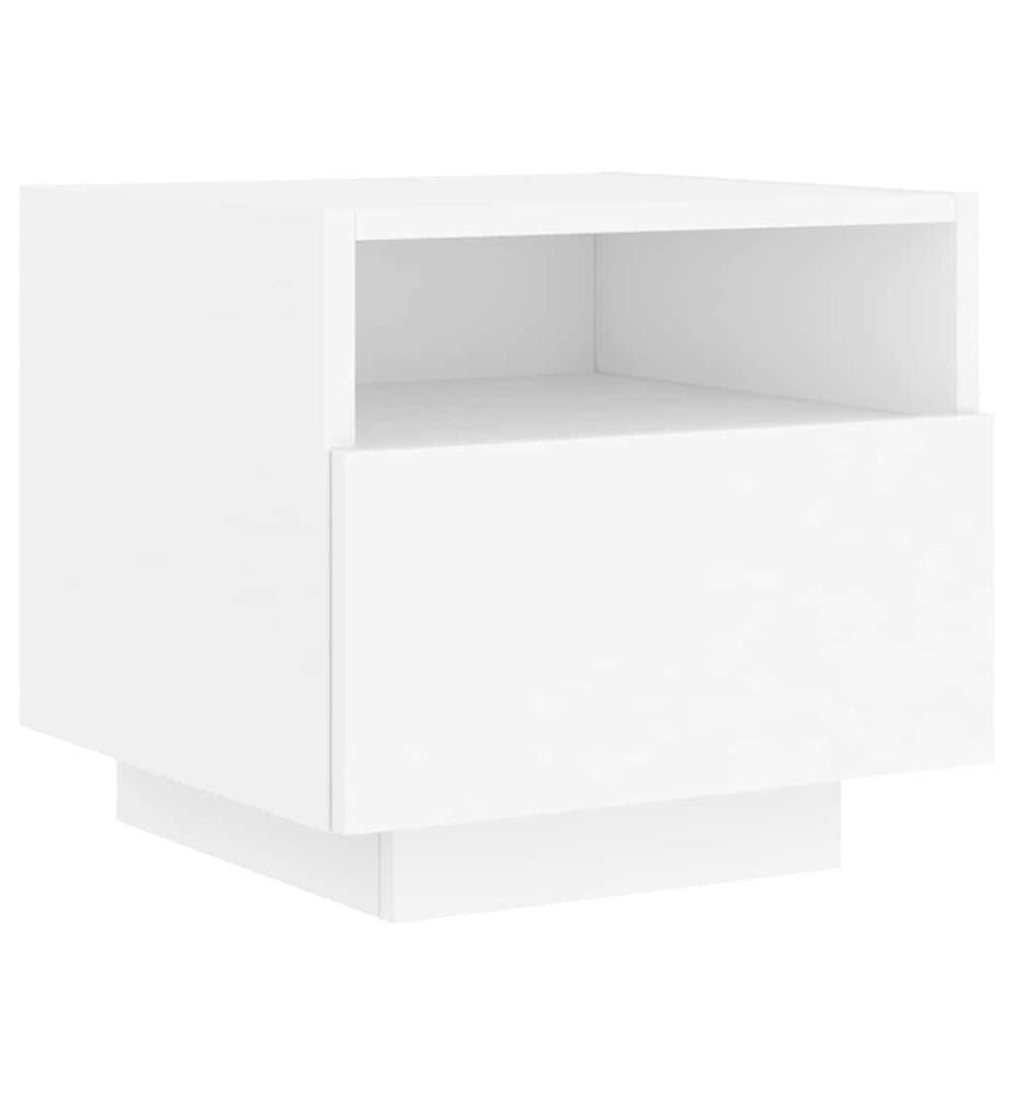 Nachttisch mit LED-Leuchten Weiss 40x39x37 cm