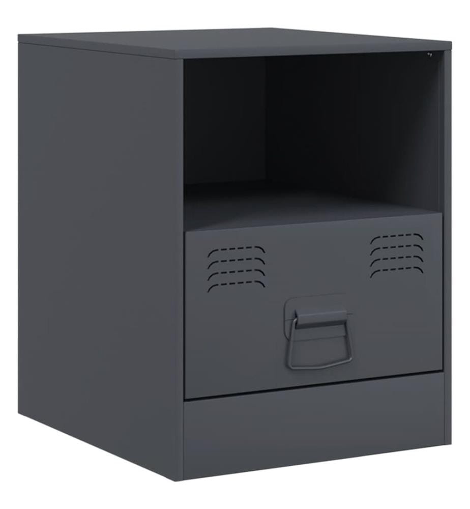 Nachttisch Anthrazit 34,5x39x44 cm Stahl