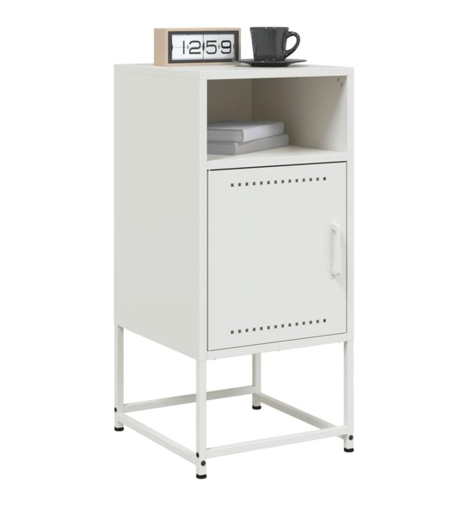 Tables de chevet 2 pcs blanc 36x39x78 cm acier
