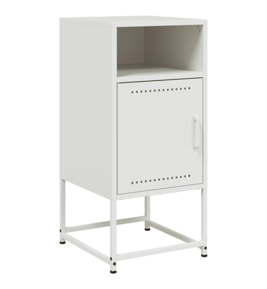 Tables de chevet 2 pcs blanc 36x39x78 cm acier